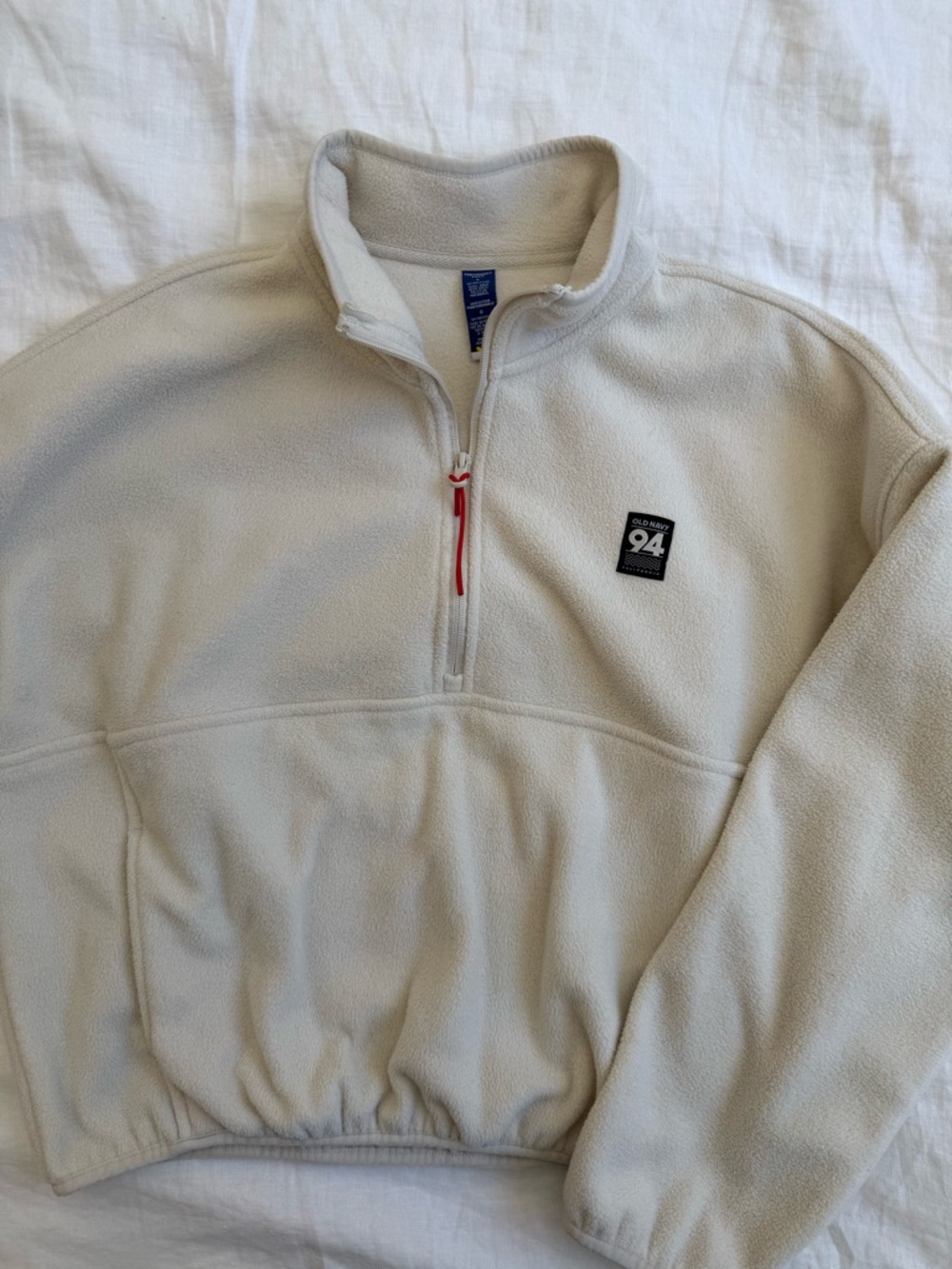 Old Navy Women's Cream 1/4 Zip Fleece Pullover